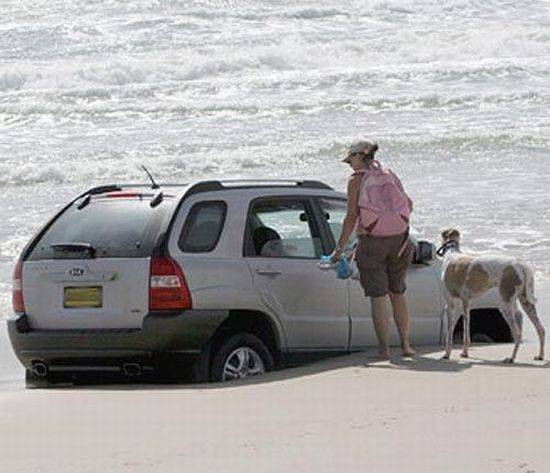 Taxi hành nghề trên bãi biển